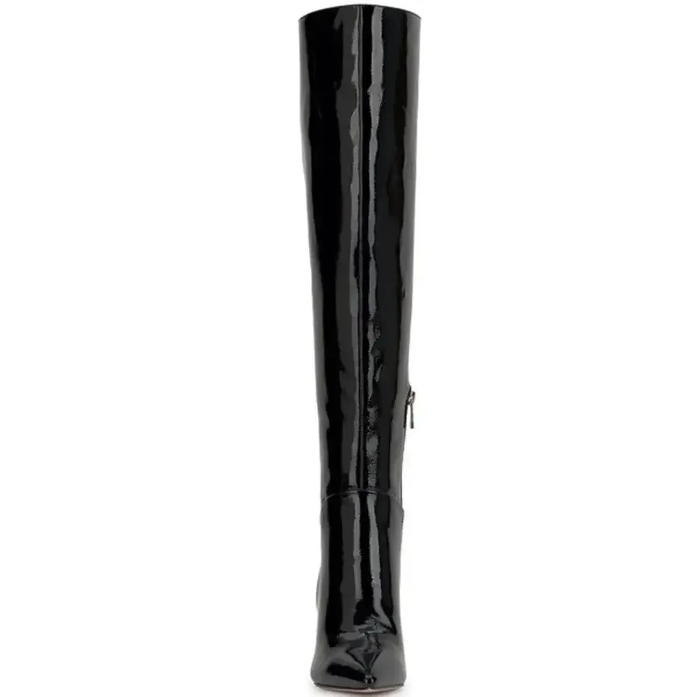 Jessica Simpson Women's Earon Black Patent Tall Boots Size 8 Black MSRP $169
